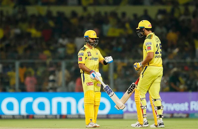Ajinkya Rahane and Shivam Dube put on 85 in partnership, from 32 balls•Apr 23, 2023•BCCI