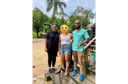 Doctors who were part of the medical team with a patient during the outreach