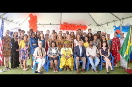 peace U.S. Embassy Deputy Chief of Mission (DCM), Terry Steers-Gonzalez; Health Minister Volda Lawrence; Government’s Cultural Policy Advisor Ruel Johnson and other officials with the volunteers