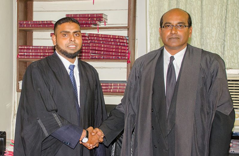 Attorney-at-Law Imtiaz Baig and Justice Rishi Persaud