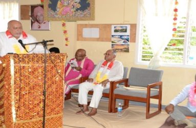 Seen in pix last year are President Ramotar at podium, with MC Saisnarine Kowlessar and Indi Beharry. Sitting at far right is Prime Minister Samuel Hinds.