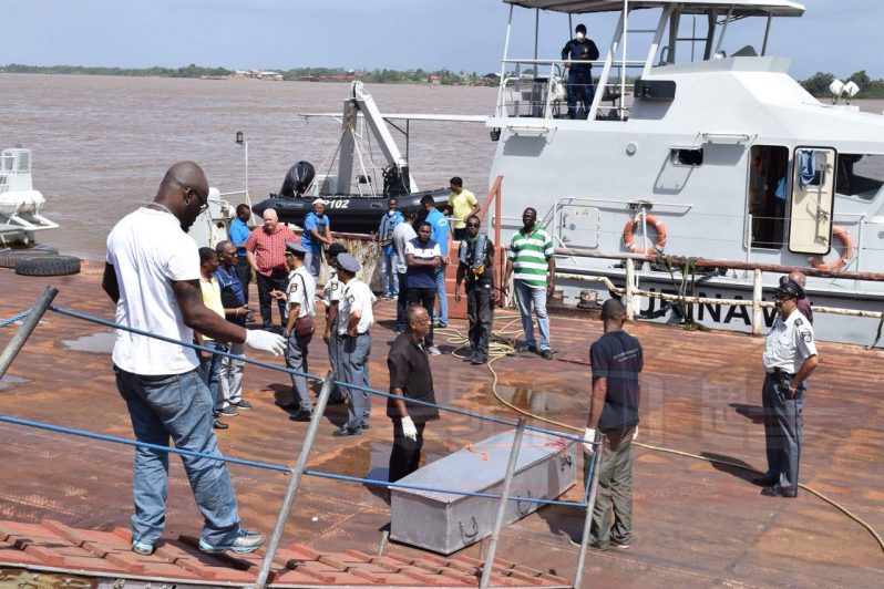 Suriname Coastguard brought ashore  the bodies of two men on Friday.