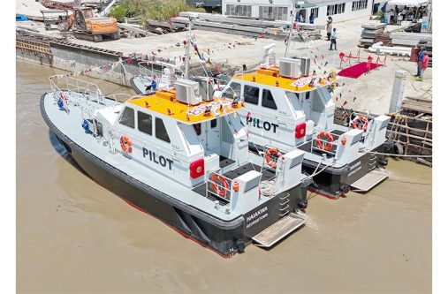 The new pilot vessels, Haiakwa and Haiama (Ministry of Public Utilities and Aviation photos)