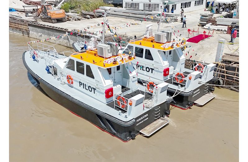 The new pilot vessels, Haiakwa and Haiama (Ministry of Public Utilities and Aviation photos)