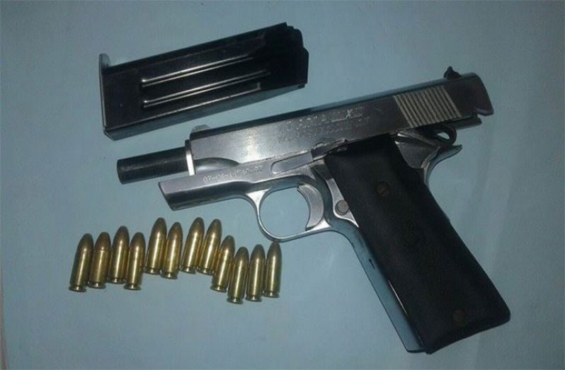 The pistol and matching rounds which were found