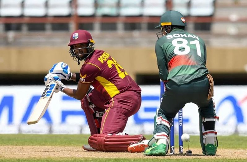 Nicholas Pooran scored 73 in the third ODI  •  Randy Brooks/AFP via Getty Images