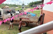 The clean-up campaign at the Port Kaituma District Hospital, Region One