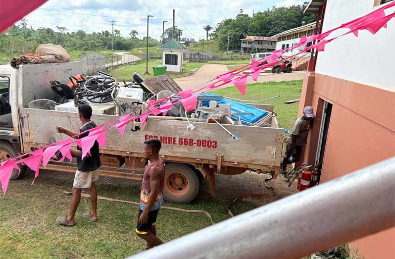 The clean-up campaign at the Port Kaituma District Hospital, Region One