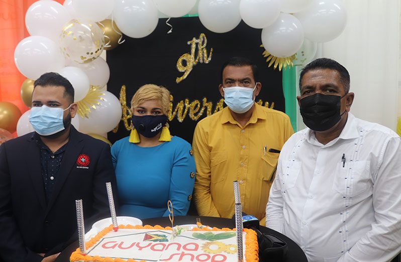 From left: New GMC Board of Directors representative; New GMC General Manager, Teshawna Lall; MoA Director-General, Madanlall Ramraj and Agriculture Minister, Zulfikar Mustapha, at the anniversary celebration (Agriculture Ministry photo)