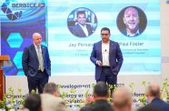 Vice President and Commercial Manager of ExxonMobil, Paul Foster (left) and EY Global Partner, Jay Persaud, at the Berbice Development Summit at the Marriott Hotel, Georgetown, on November 11, 2025