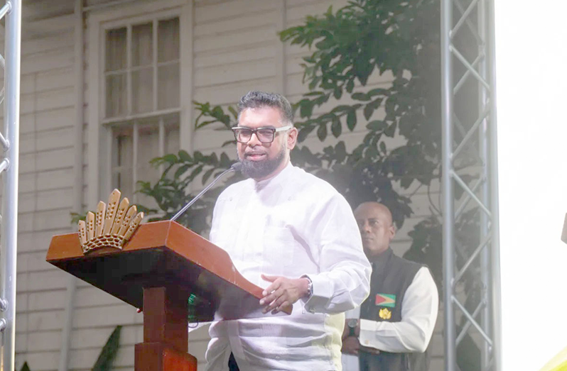 President Dr Irfaan Ali delivers remarks at the opening of Guyana’s first privately owned eye hospital