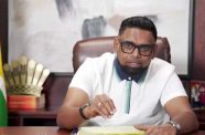 President Dr. Irfaan Ali speaking during Sunday’s live broadcast