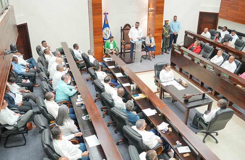 President Dr Irfaan Ali during his address at the Belizean National Assembly