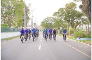 President Dr. Irfaan Ali on Sunday led an honorary bicycle ride, which drew more than 100 cyclists