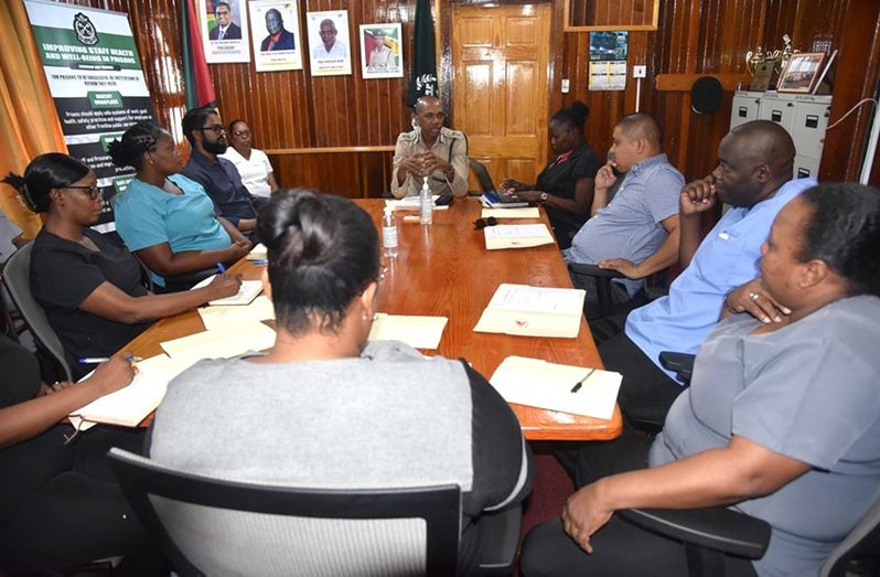 Director of Prisons, Nicklon Elliot and medical staff attached to the various prison locations on Friday discussed the health care needs of prisoners