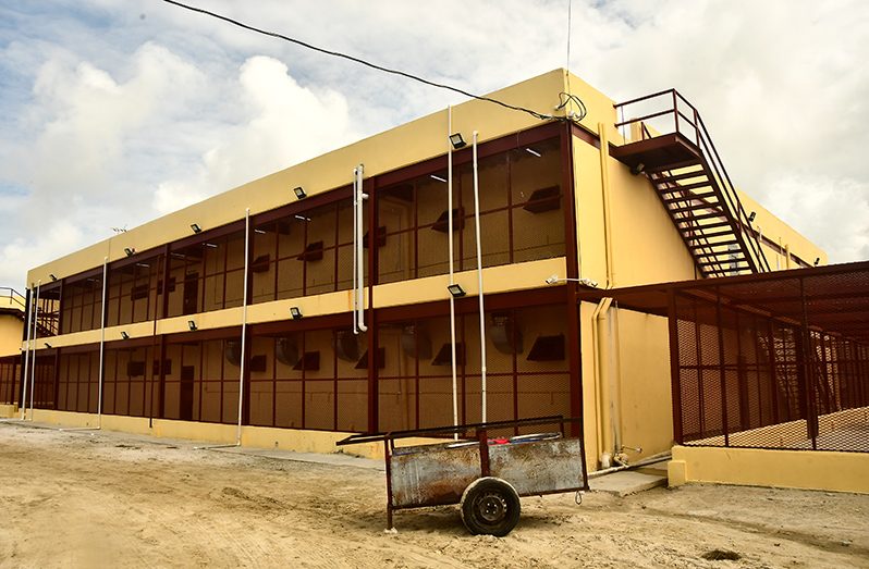 Prisoners in the Holding Bay at the Lusignan Prison are now being housed in three modern buildings, which were recently constructed (Adrian Narine Photo)