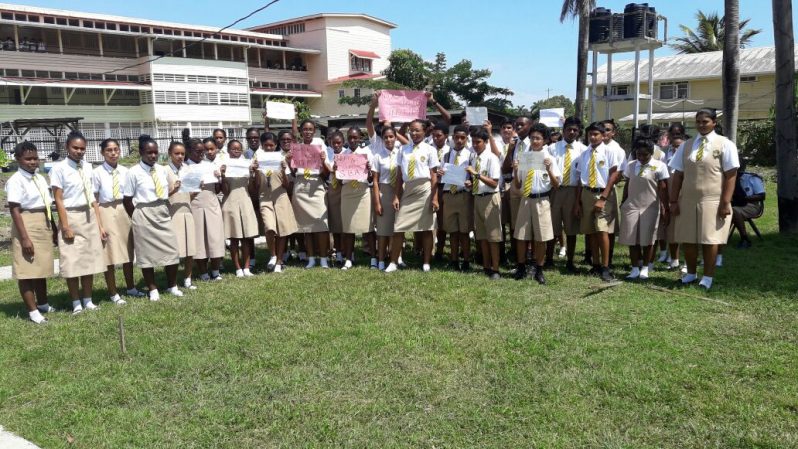 QC Agricultural Science students protest against the partial demolition of the college's agricultural science plot for the establishment of a multi-complex facility.