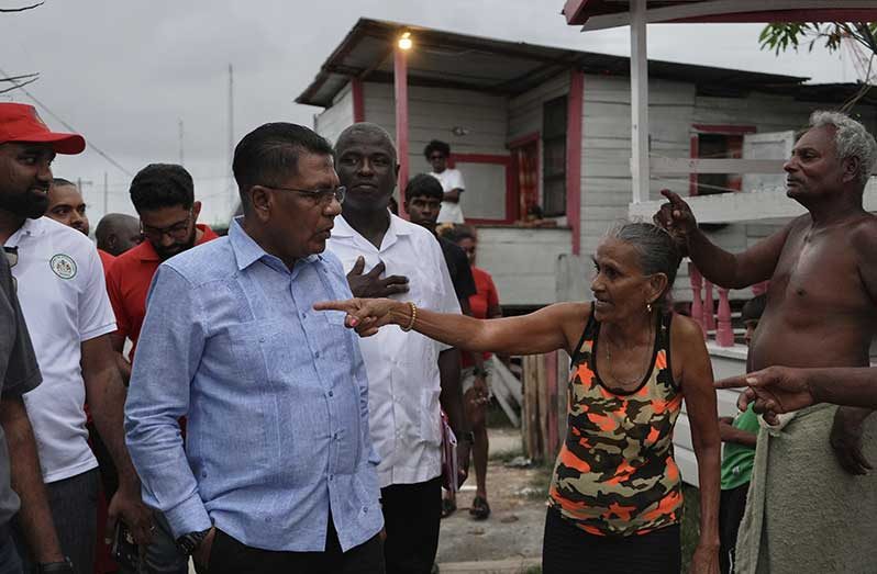 Agriculture Minister Zulfikar Mustapha told reporters most of Georgetown’s low-lying areas are now dry, and that all 16 pumps in Georgetown are currently operable (Sachin Persaud photo)