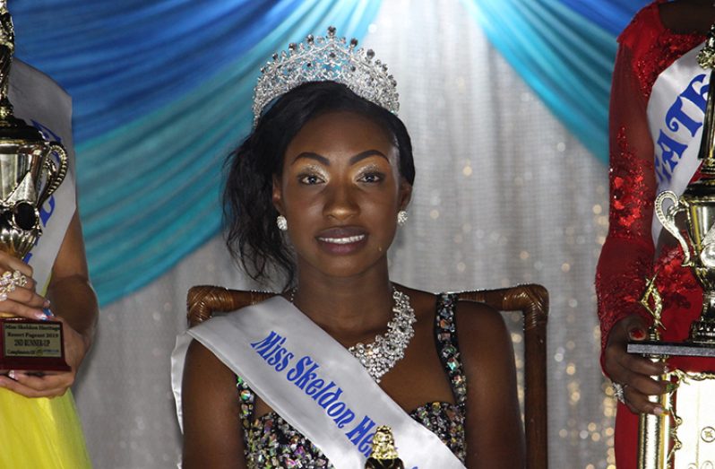 Newly crowned Miss Skeldon Heritage Resort queen Atasha Pantlitz
