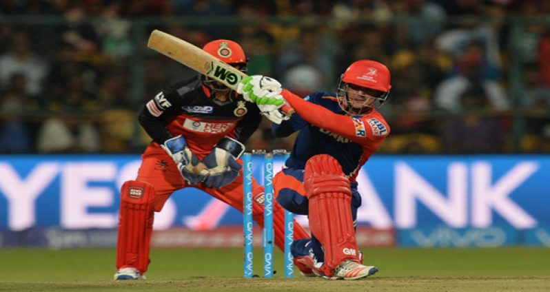 Quinton de Kock muscles one over the leg side en route to his 51-ball 108 against Royal Challengers Bangalore in Bangalore, yesterday.