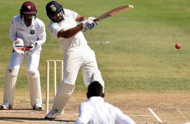 Rohit Sharma played a few attractive shots during his knock of 54 © AFP