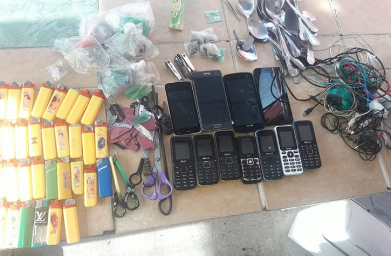 Some of the prohibited items that were seized during the raids