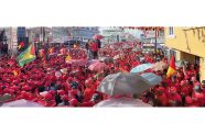 A section of the PPP/C’s campaign launch last Sunday at the Kitty Market Square