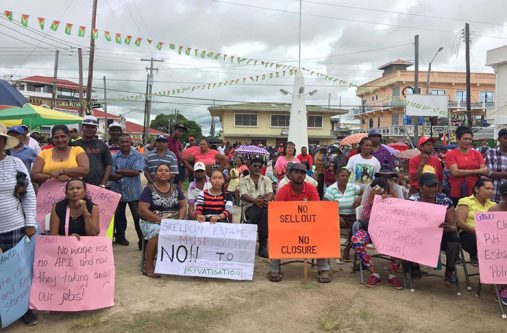 A section of the protesters during Tuesday’s demonstration