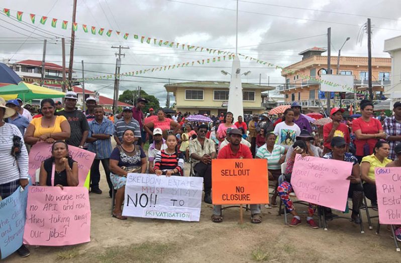 A section of the protesters during Tuesday’s demonstration