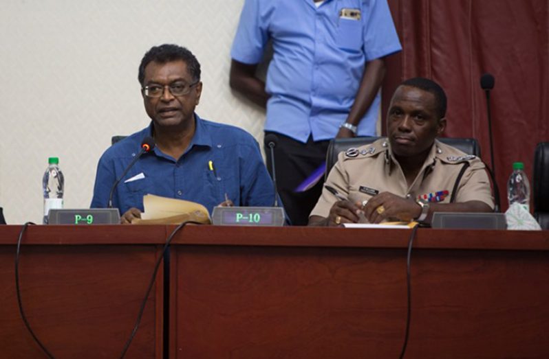 Minister of Public Security, Hon. Khemraj Ramjattan and Deputy Commissioner of Police, Paul Williams