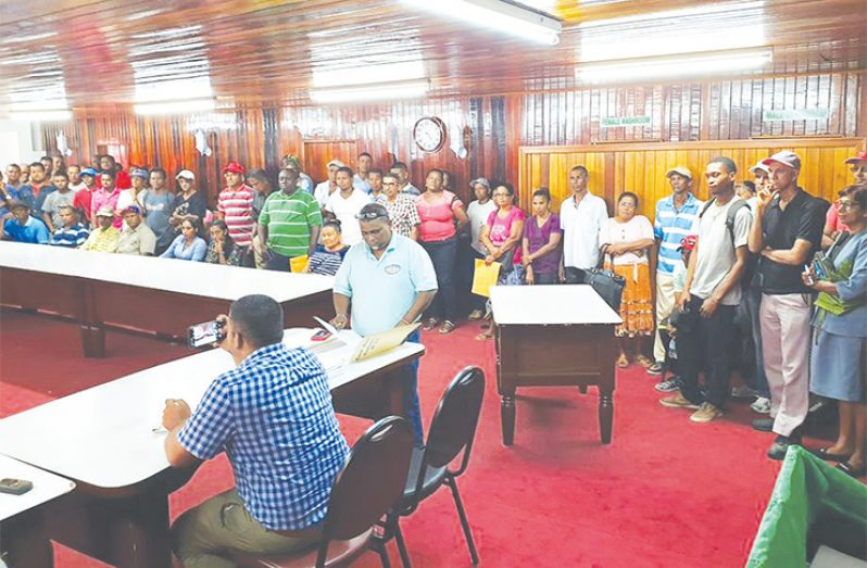 Trench cleaners in the Region Two administration boardroom on Thursday