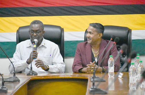 Region Four Chairman Clemsford Belgrave (left) and Vice-Chairman Deoraj Nauth (right) (Sachin Persaud Photos)