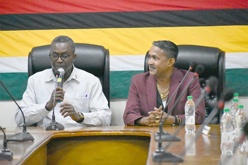 Region Four Chairman Clemsford Belgrave (left) and Vice-Chairman Deoraj Nauth (right) (Sachin Persaud Photos)