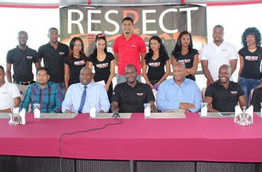 RESPECT GROUP –‘Respect the Game’ founders pose with sponsors, players and the Respect Girls.