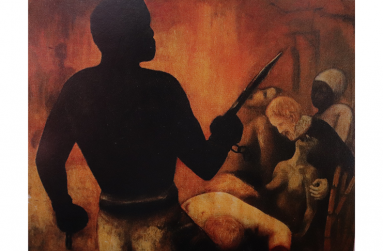 Aubrey Williams, Revolt, 1960. Image taken by Dwayne Hackett and taken from The Arts Journal Volume 2 Number 2. 