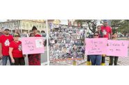 The family of Ricardo Fagundes earlier this year staging a silent protest calling for justice