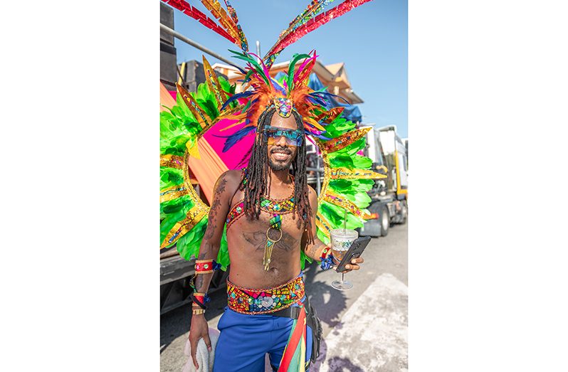 Keron was among several revellers who took to the city streets on Monday for Guyana’s Cricket Carnival parade (Delano Williams photos)