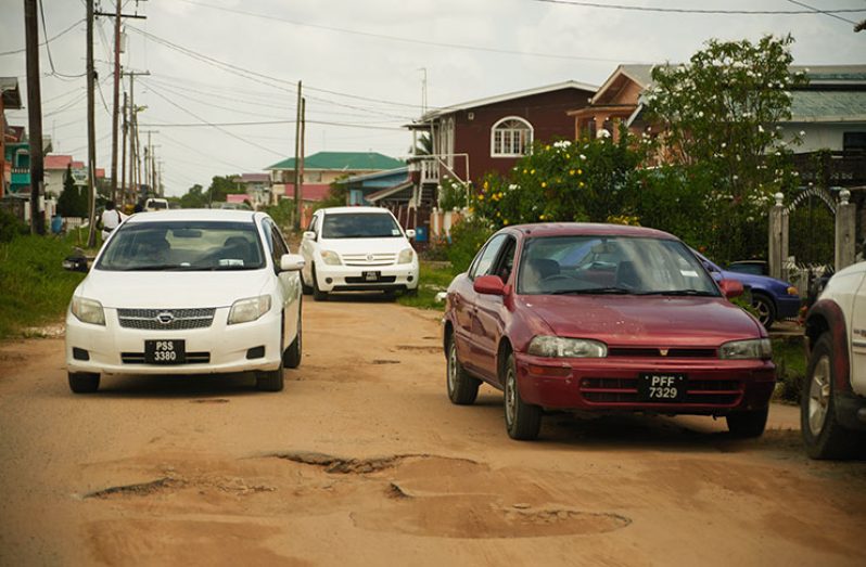 One of the many atrocious roads in the Diamond New Scheme (Samuel Maughn photo)