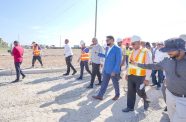 The Head of State on Wednesday  visited several sections of the project, where several engineers and other key stakeholders provided in-depth insights into the major thoroughfares and bridges that have been completed to enhance the flow of traffic, providing commuters with greater accessibility (Latchman Singh/OP photos)
