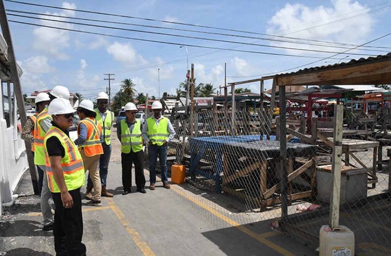 Minister Sharma inspects works conducted on the Mon Repos market tarmac