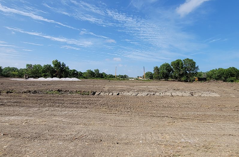 Works smoothly progressing at ECD-EBD road linkage (Adrian Narine Photo)