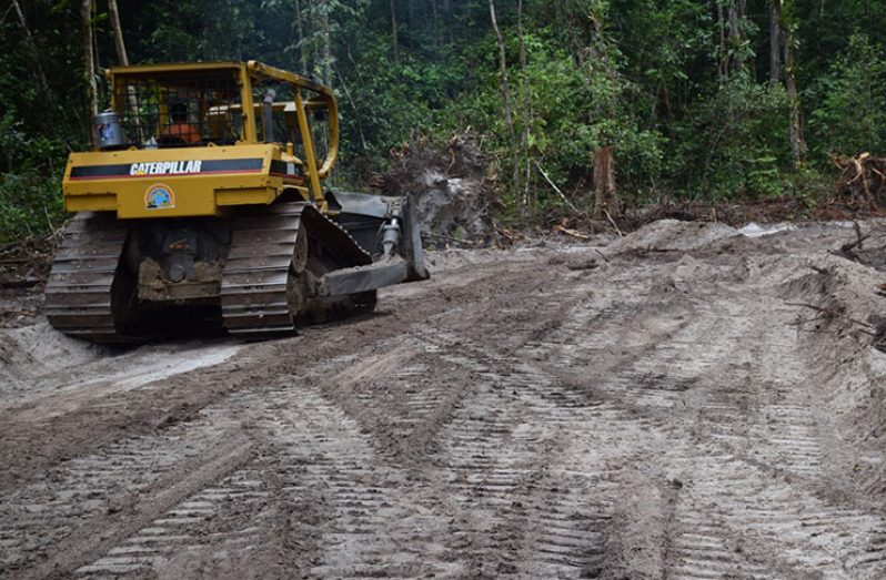 Ongoing works on the Karrau to Buckhall road