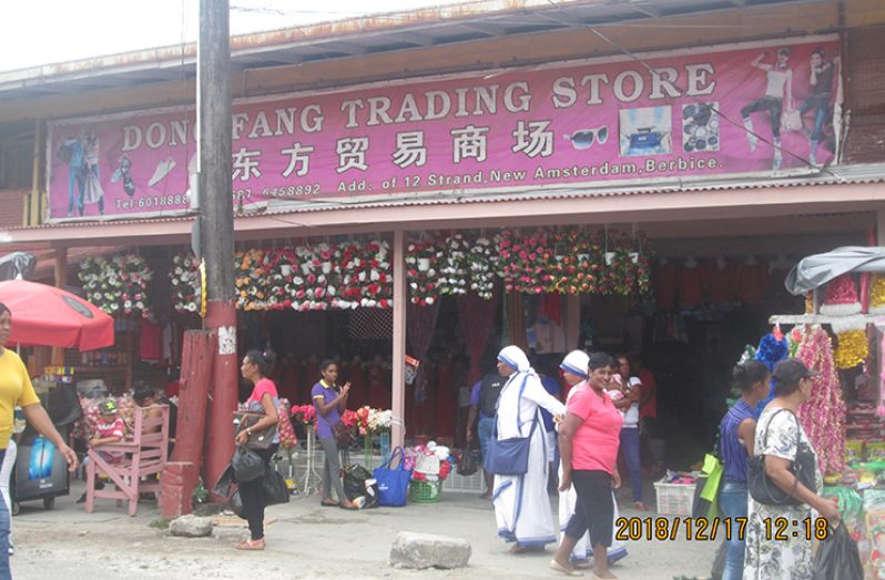 The Dong Fang Trading Store on Strand Road New Amsterdam which was robbed over the weekend