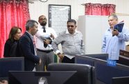 On Tuesday, Agriculture Minister Zulfikar Mustapha, led a team comprising  several senior technical officers and a delegation from the Inter-American Institute for Cooperation on Agriculture (IICA) to a site visit of the Ministry of Agriculture’s soon-to-be established Situation Room (MoA photos)
