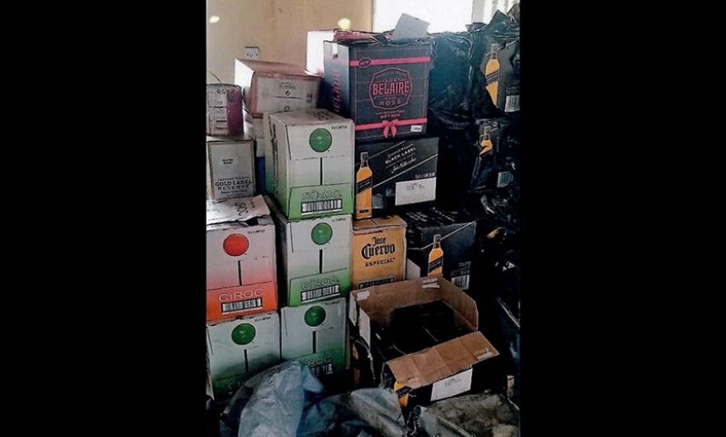 Some of the illegal liquor seized by the GRA