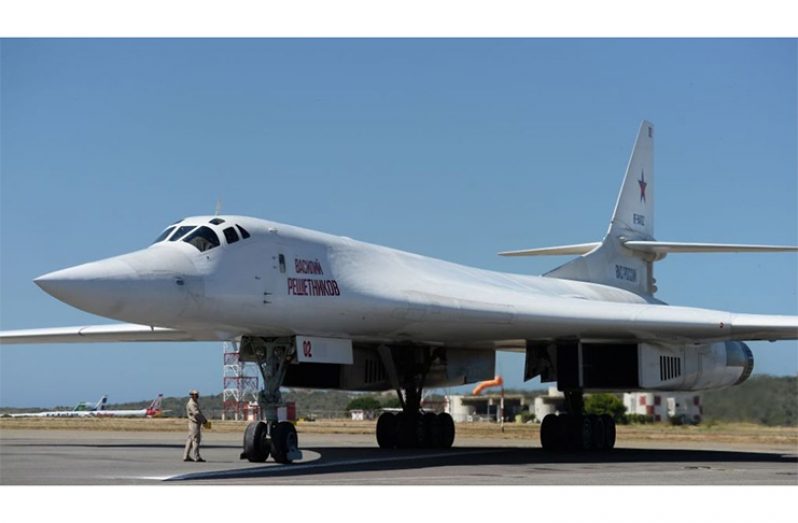 One of the two TU-160 supersonic bombers