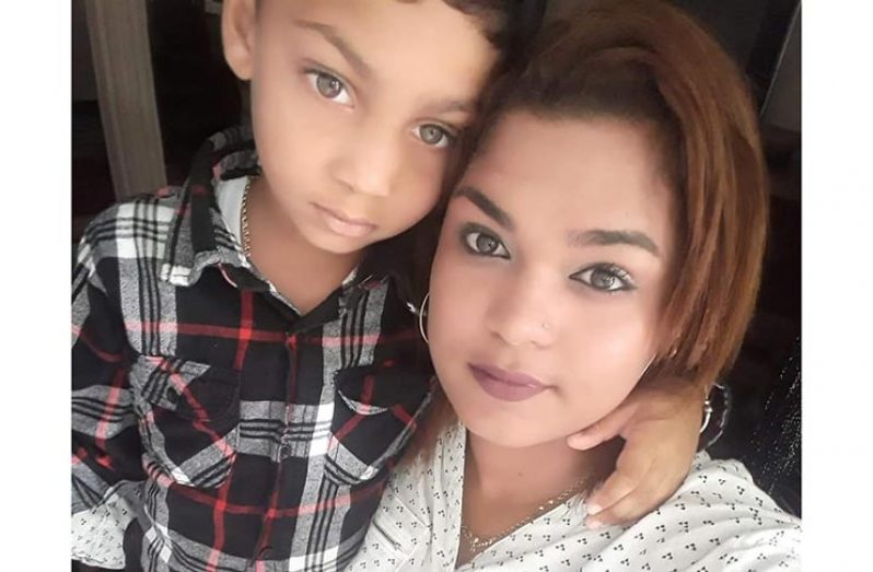 Aaliyah Sieunarine and her son