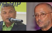 GCB secretary Anand Sanasie (left) is challenging Ricky Skerritt for the presidency of the CWI.