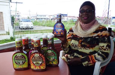 Sandra Craig with her fruit-flavoured bar-b-que sauces