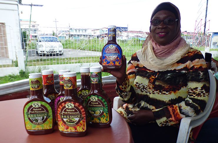 Sandra Craig with her fruit-flavoured bar-b-que sauces